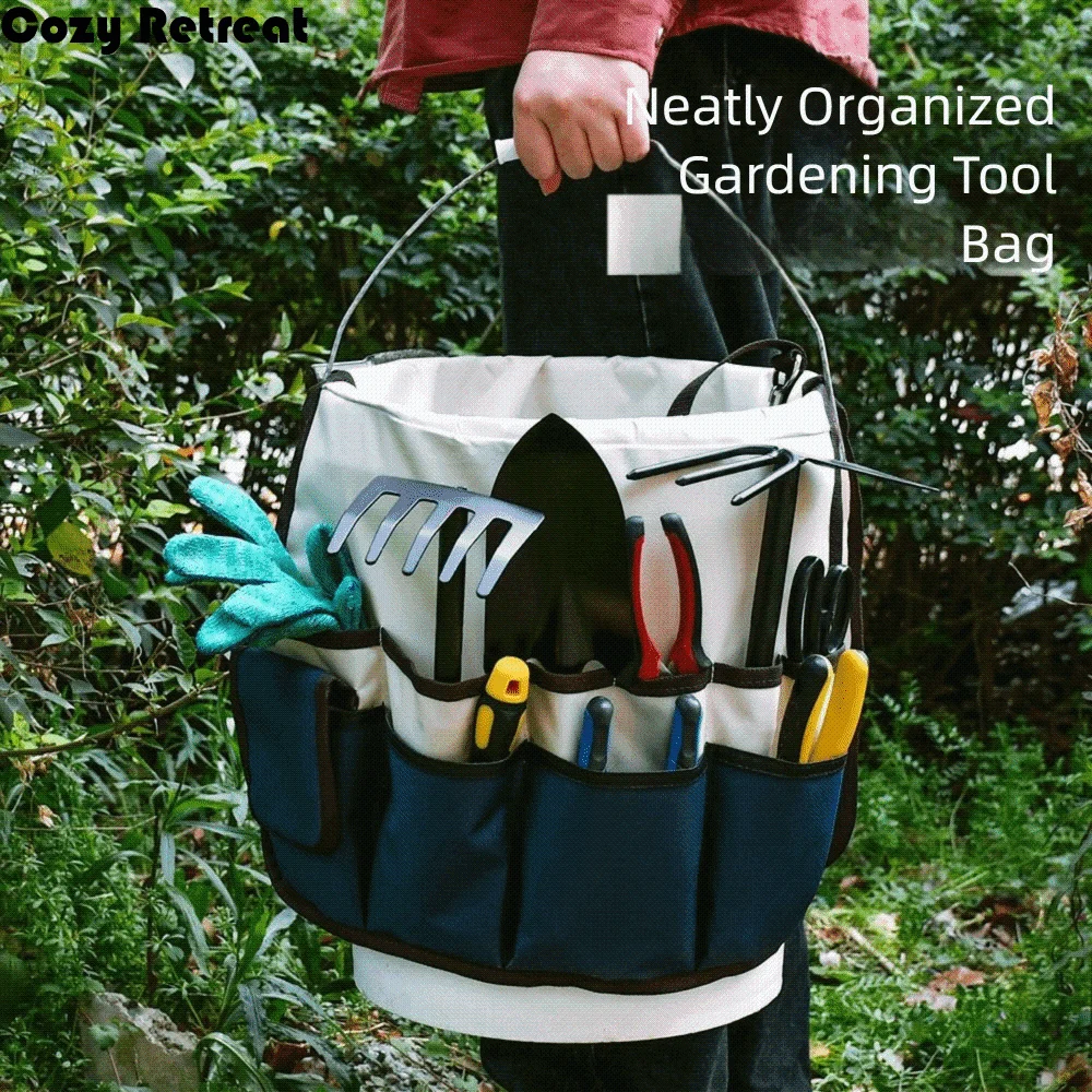 

Oxford Cloth Garden Kit Belt Storage Pockets Electrician Tools Bag Waist Pouch Hardware Storage Bucket Tool Organizer