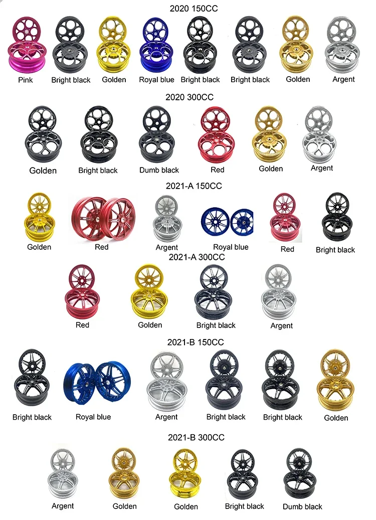 6061-A عجلات ألومنيوم CNC Sprint 300CC حافة سكوتر أسود لامع 3.0*12 بوصة لفيسبا GTS #5