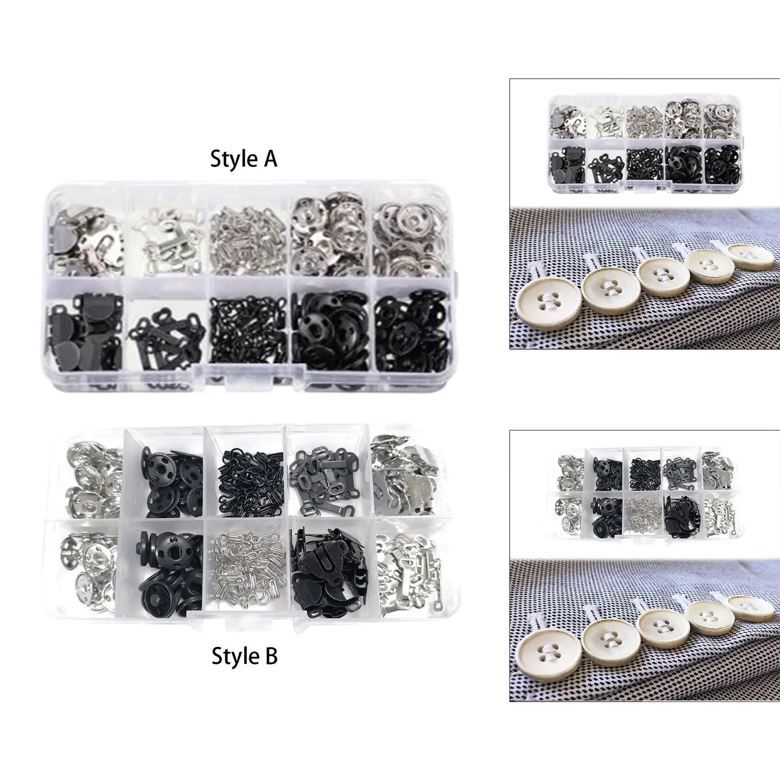 Sewing Hooks and Eyes Set DIY Crafting, Rustproof, Sturdy Replacement Sewing Snaps Kit for Trousers Jacket Dress Dress Making