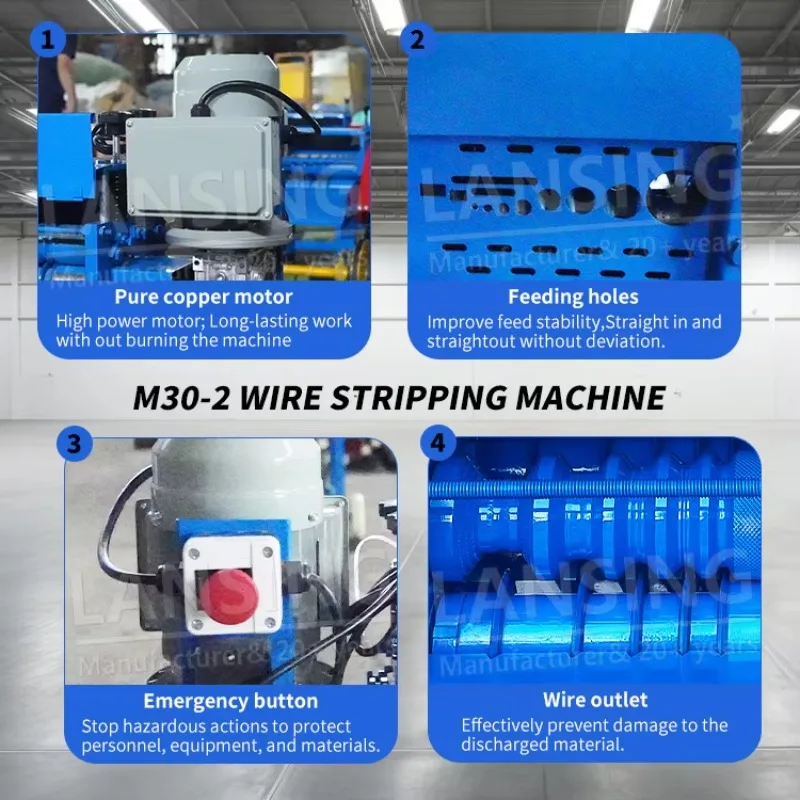 Automatic Scrap Cable Electric Wire Stripper Machine Efficient Waste Copper Wire Stripping Equipment For Cable Manufacturing