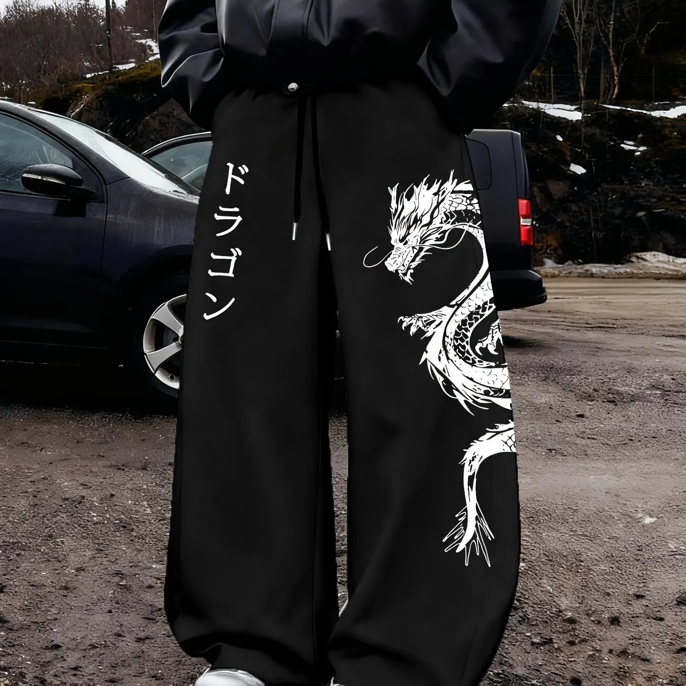 Herren Bedruckte Freizeithose mit Elastischem Bund und Kordelzug |   Bequeme lange Hosen, perfekt für Streetwear und den Alltag.