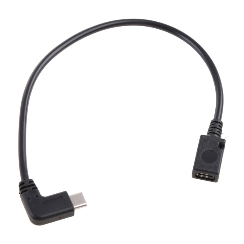 Dropship 90 Degree Type C to Micro USB Cable Male to Micro-B Female Converter OTG Adapter Data Cord Cable 27cm