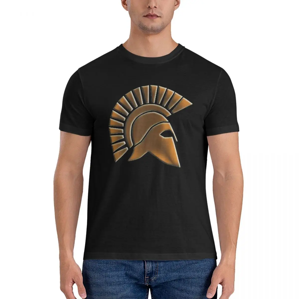 مولون لاف المتقشف المحارب ليثوس الخط الرجال تي شيرت كلاسيكي حجم كبير تي شيرت الرجال الجولة الرقبة القطن تيز قصيرة الصيف الذكور