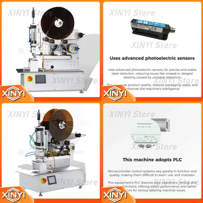 Semi Automatic High Precision Mini Desktop Intelligent Flat Labeling Machine for 3C Electronic Part Barcode Small Label