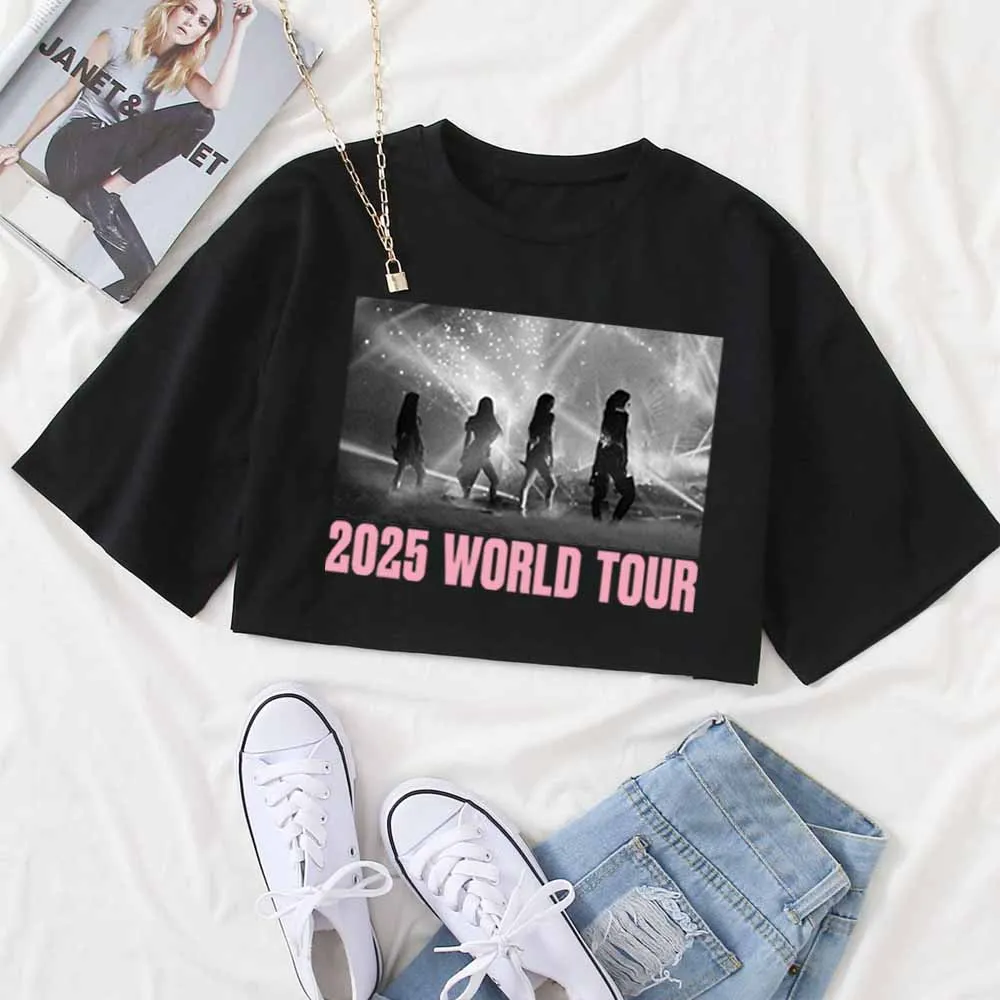 Pink Tour 2025 Shirt Damen Sommer Kurzarm Crop Tops T-Shirt