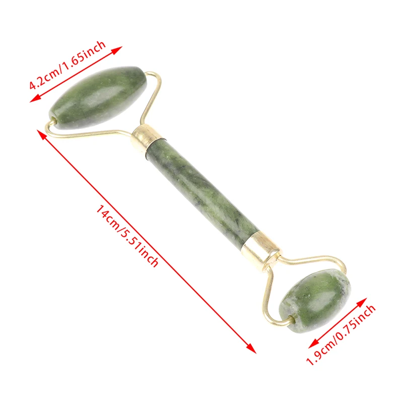 Natural Jade Roller Massager for Face Body Back Foot Massage Roller Facial Liftting Anti-wrinkle Double-end Gua Sha Jade Stone