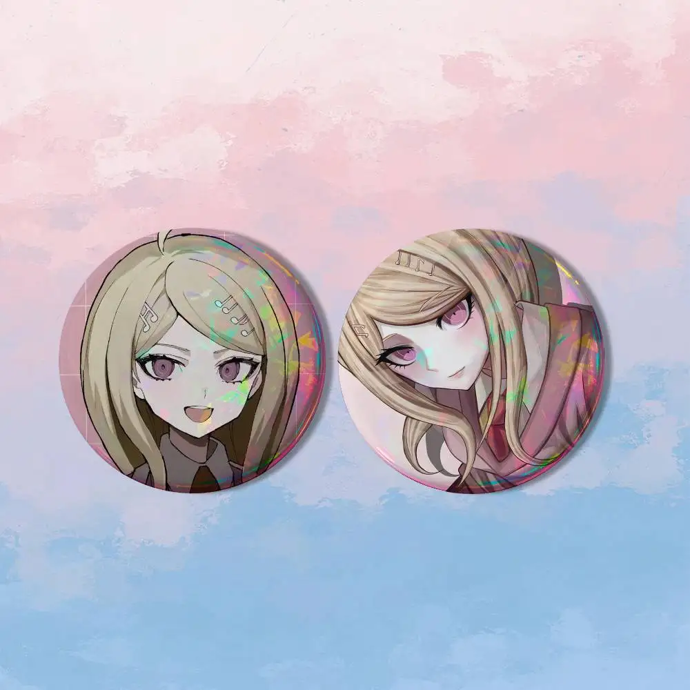D-Danganronpa Akamatsu Kaede 2 piece set Badges On Backpack Jacket Cartoon Round Brooches Acrylic Button Pins Collection Gifts