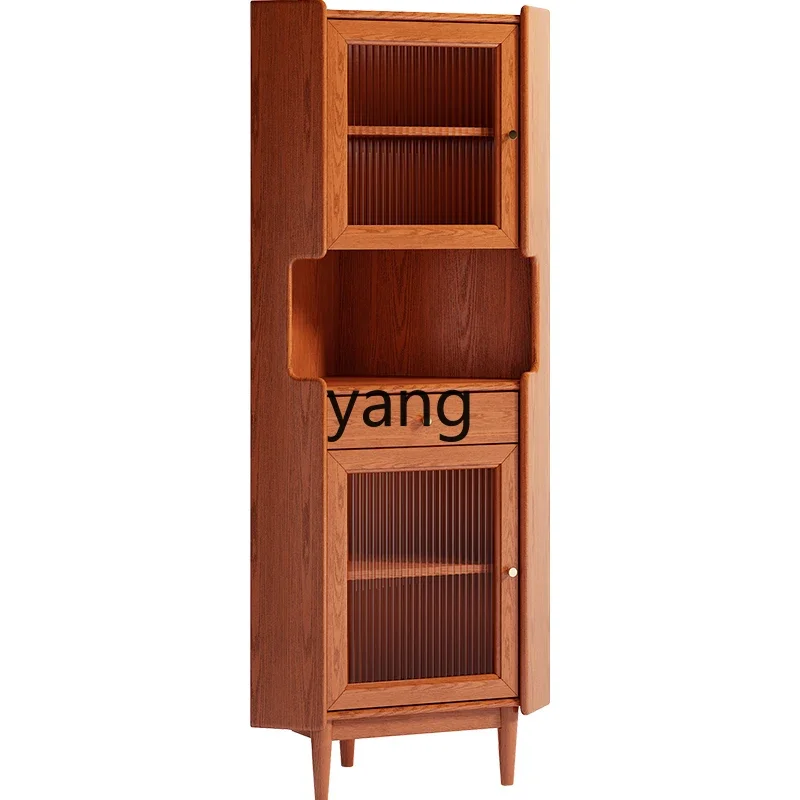 

LTT Living Room Solid Wood Corner Cabinet Corner Storage Shelf Bedroom Triangle Drawer Locker
