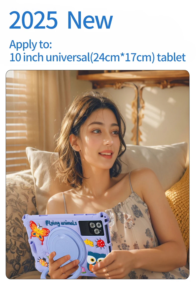 New 10.1-inch Kids Tablet 4G LTE Android 13 Go WIFI Octa Cor Processor 8GB RAM 64GB ROM Butterfly Case