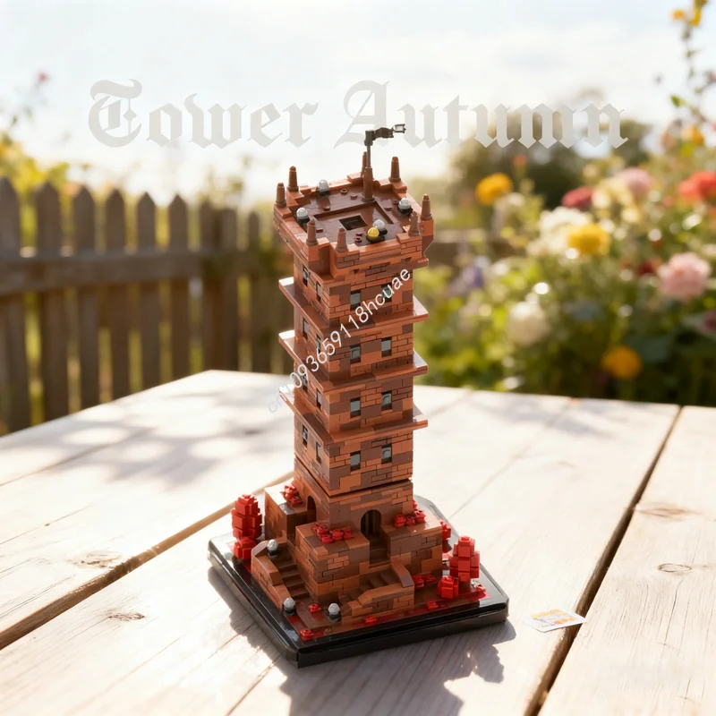 

1462pcs MOC Autumn Tower Medieval Microscale Cityed Model Building blocks Christmas gift Assemble DIY Brick Kids toys Birthday