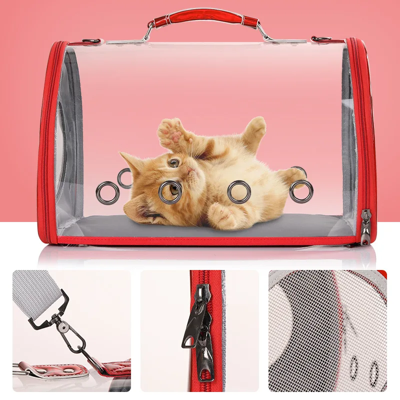 

Portable Cat Bag Porous Breathable Pet Bag Transparent Space Bag Pet Cat Carriers Cat Carriers Pet Products