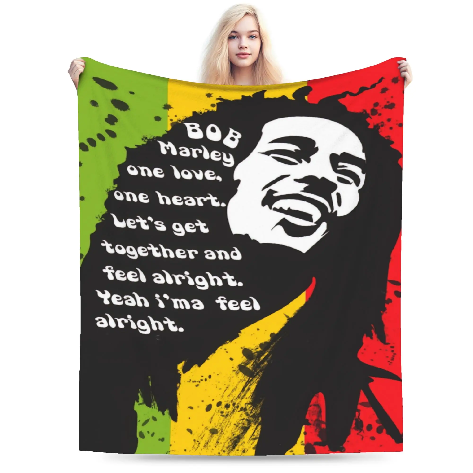 B-Bobs M-MarleyS One Love Warm Soft Blanket  Kids Adult Plush Bedding Throws Funny Outdoor Flannel Bedspread Sofa Bed Cover