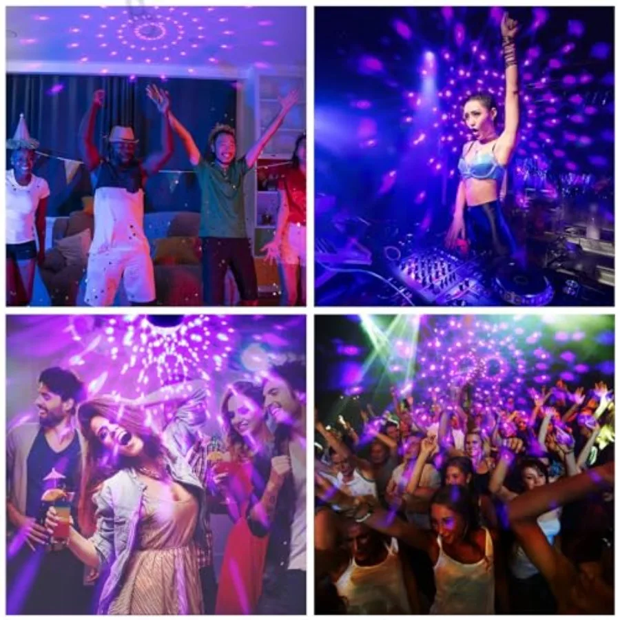 UV Black Light for Glow Party, Sound Activated Party Light with Remote, LED Disco Ball Strobe Light in Dark Party Supplies, Dj
