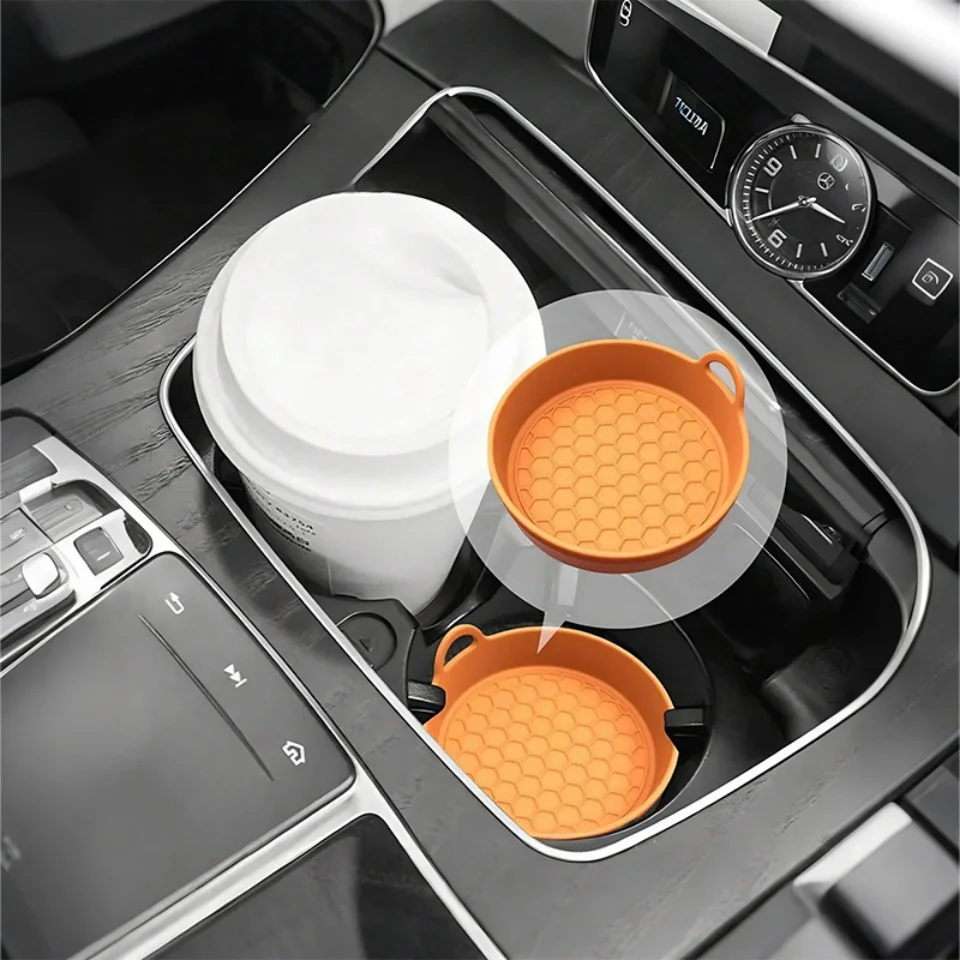 2 Peças de Porta-Copos de Silicone para Carro - Design Antiderrapante e Resistente ao Calor, Durável, Ecológico, à Prova de Derramamento, Compatível com a Maioria dos Porta-Copos