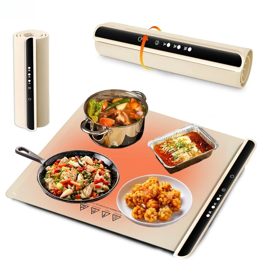 

Food Warmer Electric Warming Tray Foldable Warmer Plate Fast Heating Electric Food Warming Pad Portable Warming Mat