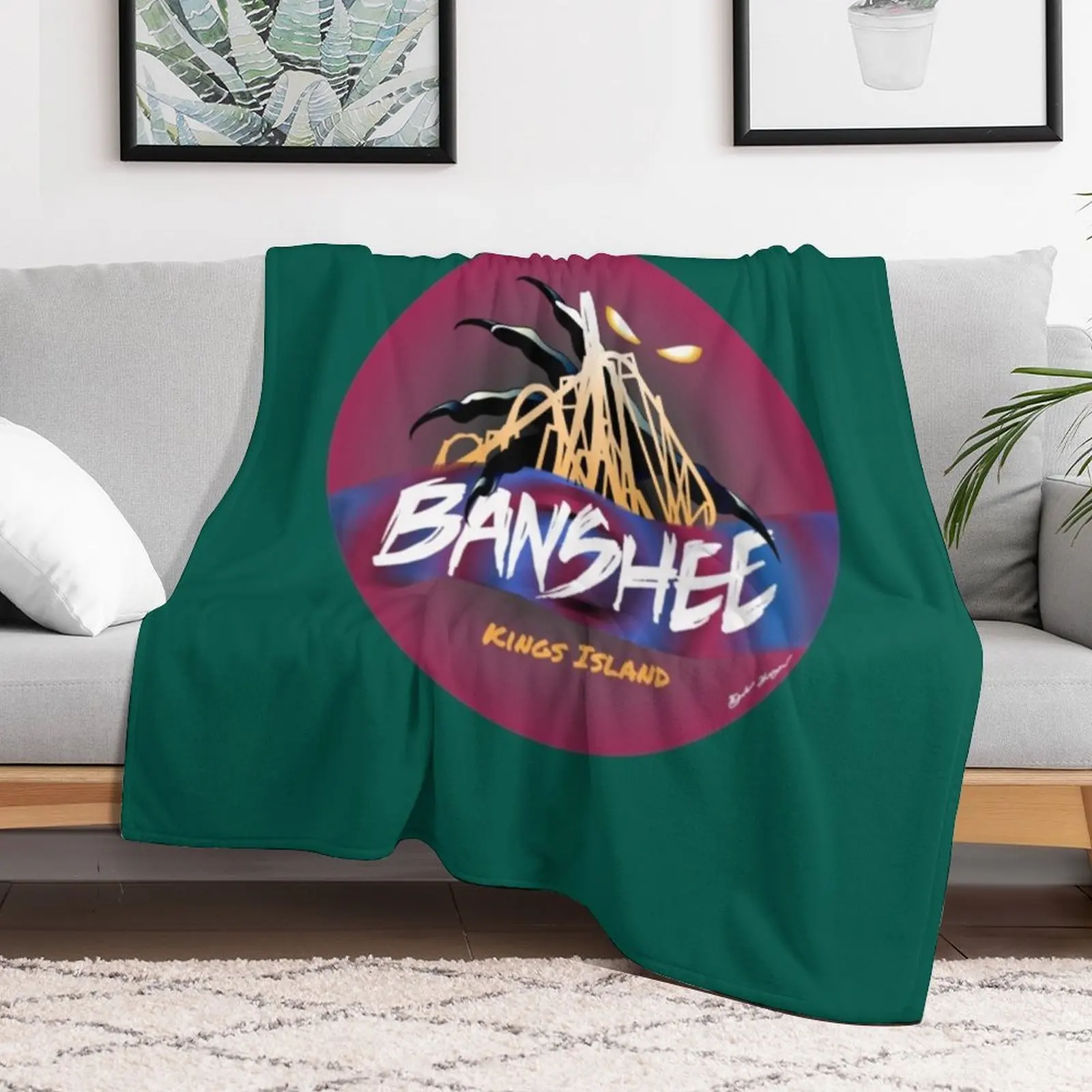 Kings Island Banshee Design Throw Blanket