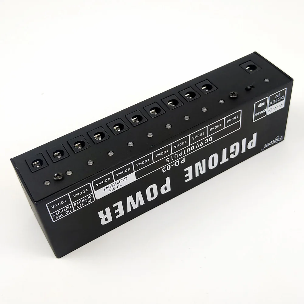 Pigtone PD-03 10 웨이 출력 9V/12V/18V 전압 보호 기타 효과 페달 보드 전원 공급 장치 기타 액세서리