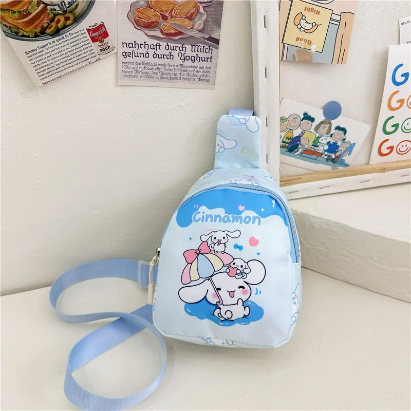 Cute Anime Chest Bag Sanrio Hello Kitty Kuromi Pochacco Melody Shoulder Bag Cinnamoroll Sling Backpack Kids Crossbody Bag