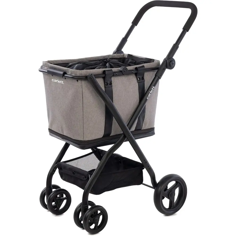

Glacier Grey Cube-Shaped Shopping Trolley with Detachable Bag, Convertible to Handbag, Waterproof Fabric, 360° Swivel Wheels