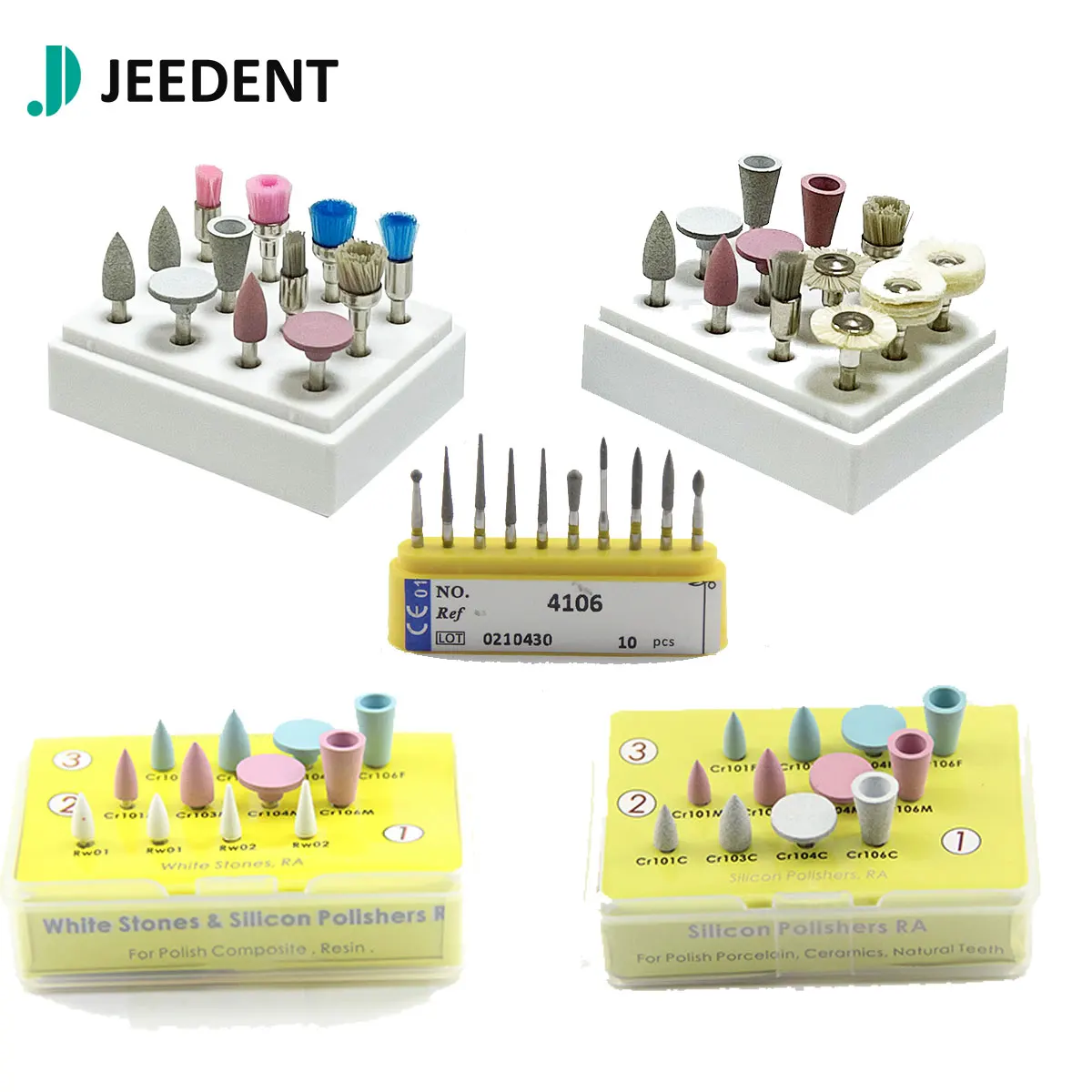 

Dental Polishing Kit RA & FG Shank - Composite Resin & Porcelain Teeth Polishing Burs for Low/High Speed Handpiece