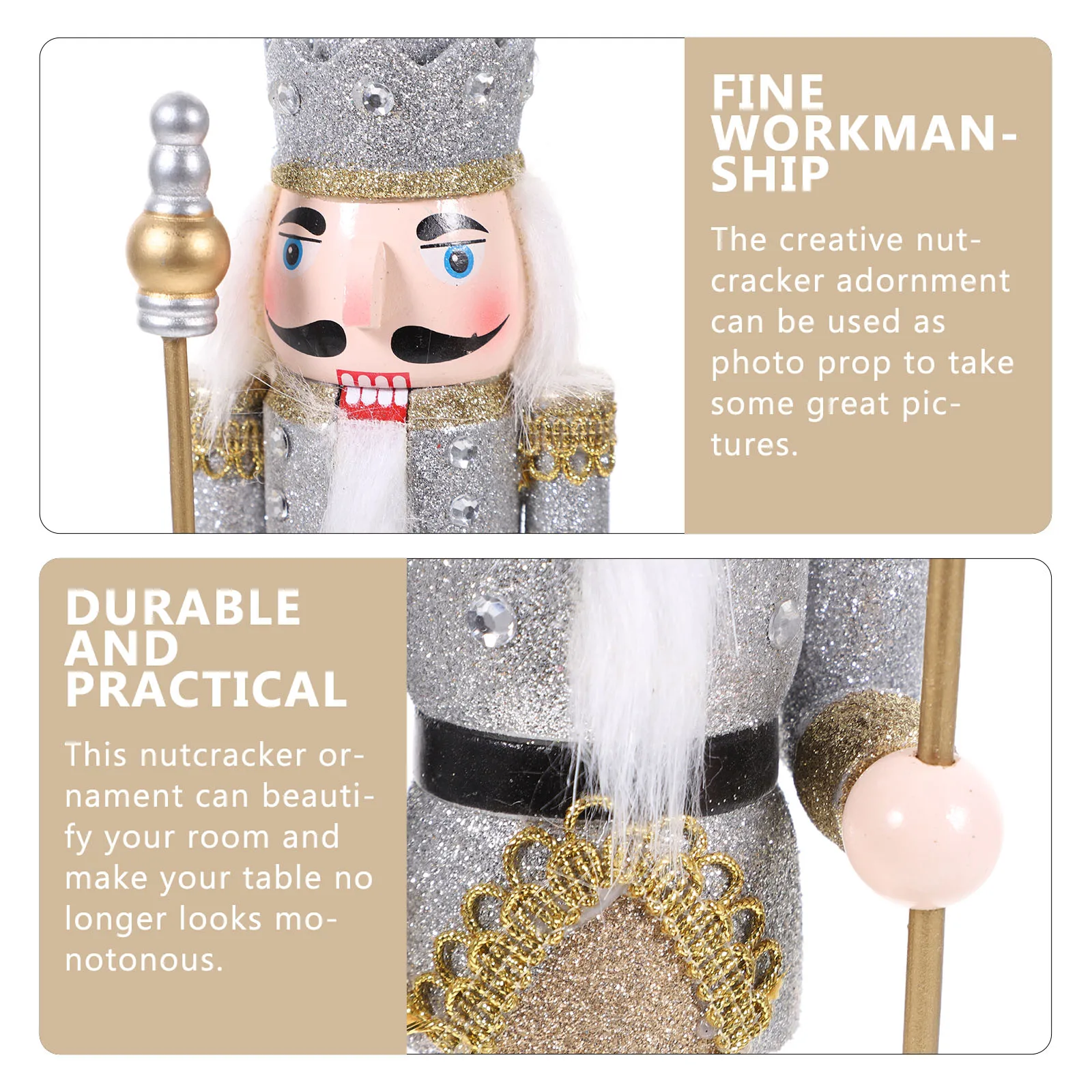 

Nutcracker King Ornaments Tabletop Figure Christmas Xmas Decorations Nutcrackers Craft Desktop Artificial