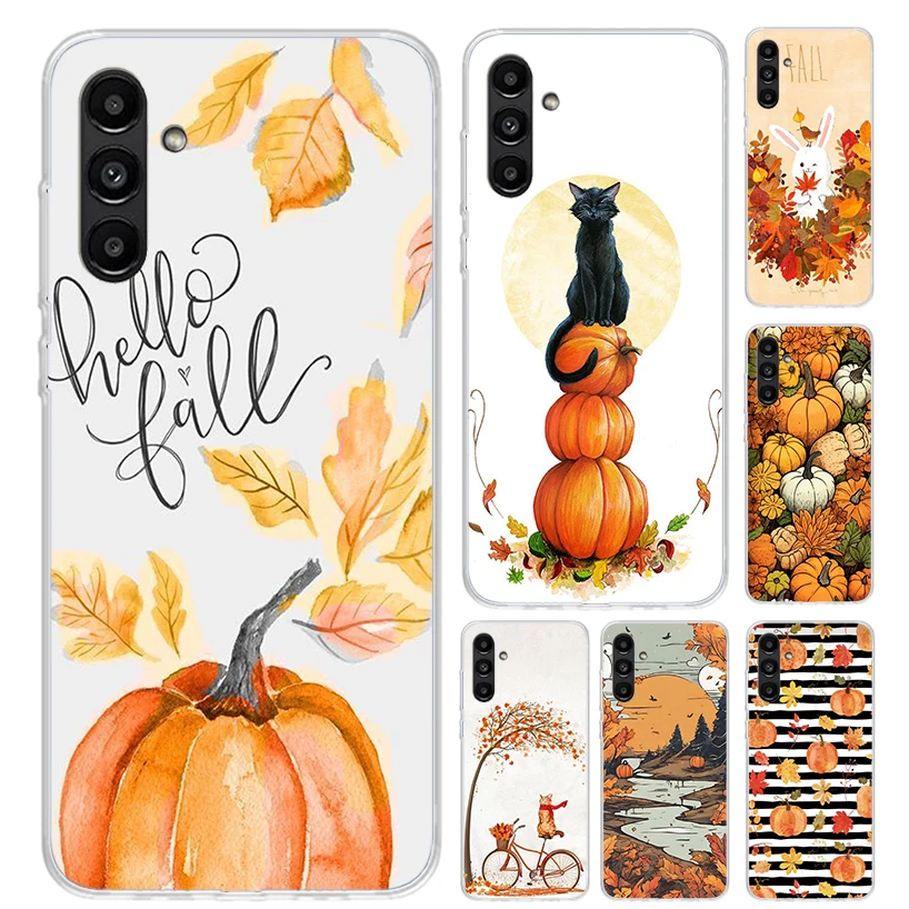 Pumpkin Happy Fall Autumn Phone Case for Samsung Galaxy A15 A25 A35 A55 A14 A24 A34 A13 A53 A12 A52S A23 A33 A24 A34 A03S A04S A