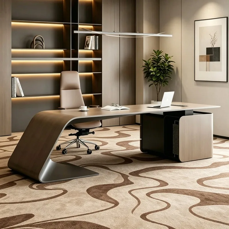 Luxury Modern Office Desk Wooden Standing Executive Reception Storage Office Desk Design Decoration Tavolo Trendy Furniture