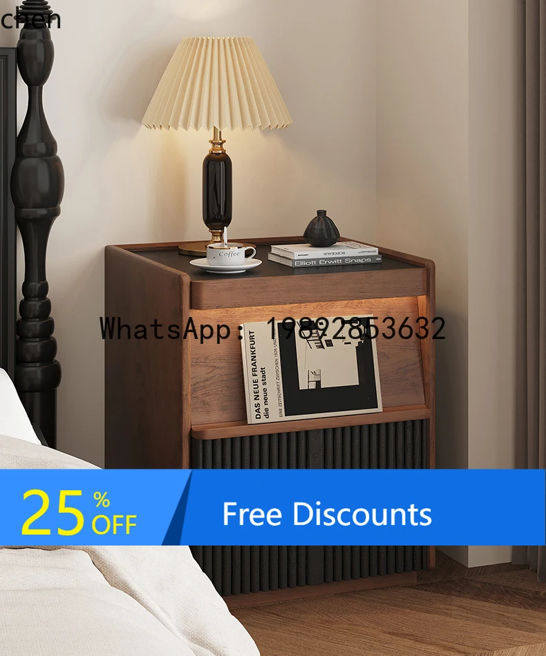 bedside table all solid wood bedroom storage cabinet small