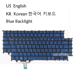 US Korean Laptop Keyboard for Samsung np950sbe 950sbe, CN13BA5904358BBIH4NAN0098 Backlit, Blue, No Frame