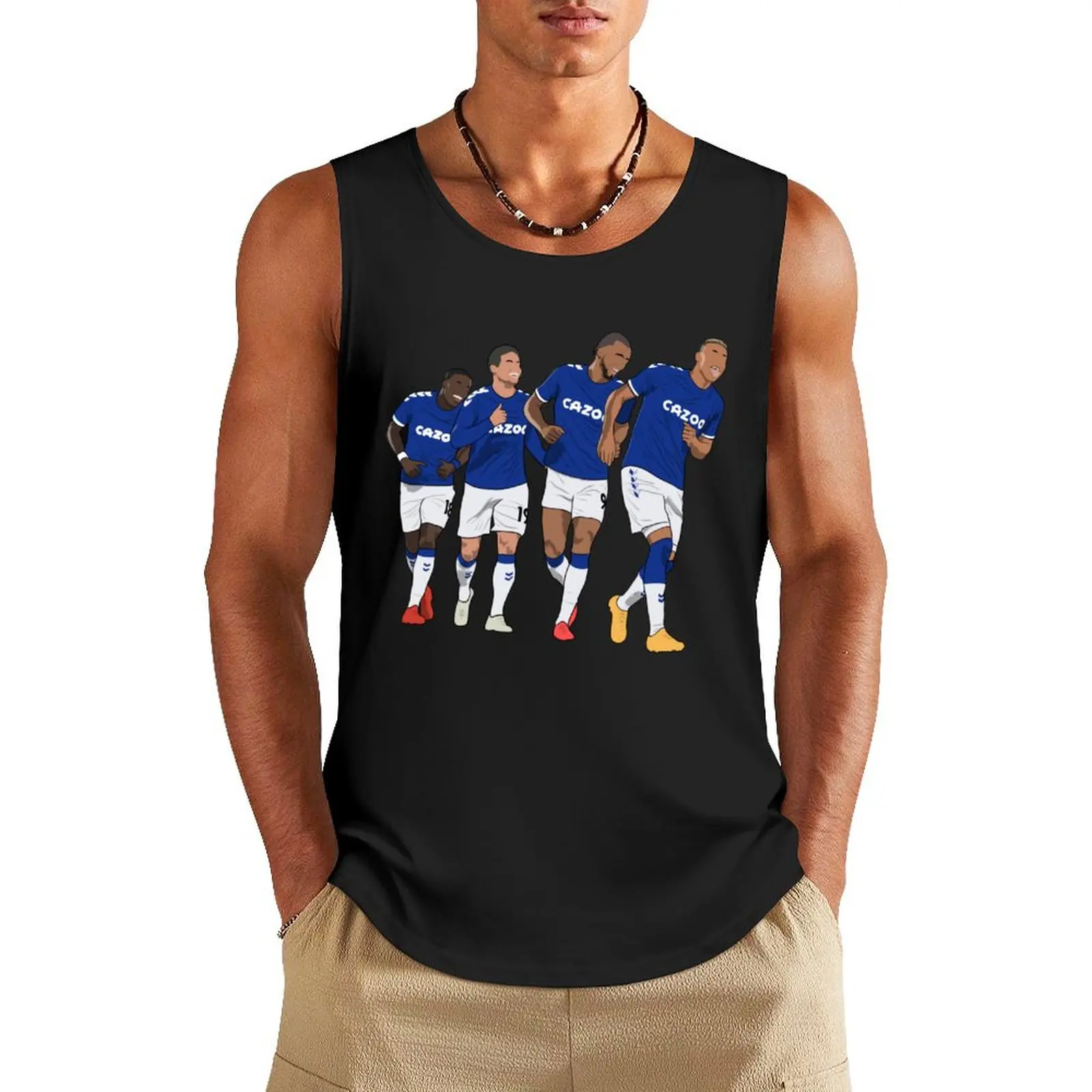 

Everton Goal Celebration Richarlison Calvert Lewin Rodriguez Nkounkou Tank Top gym clothes man fitness