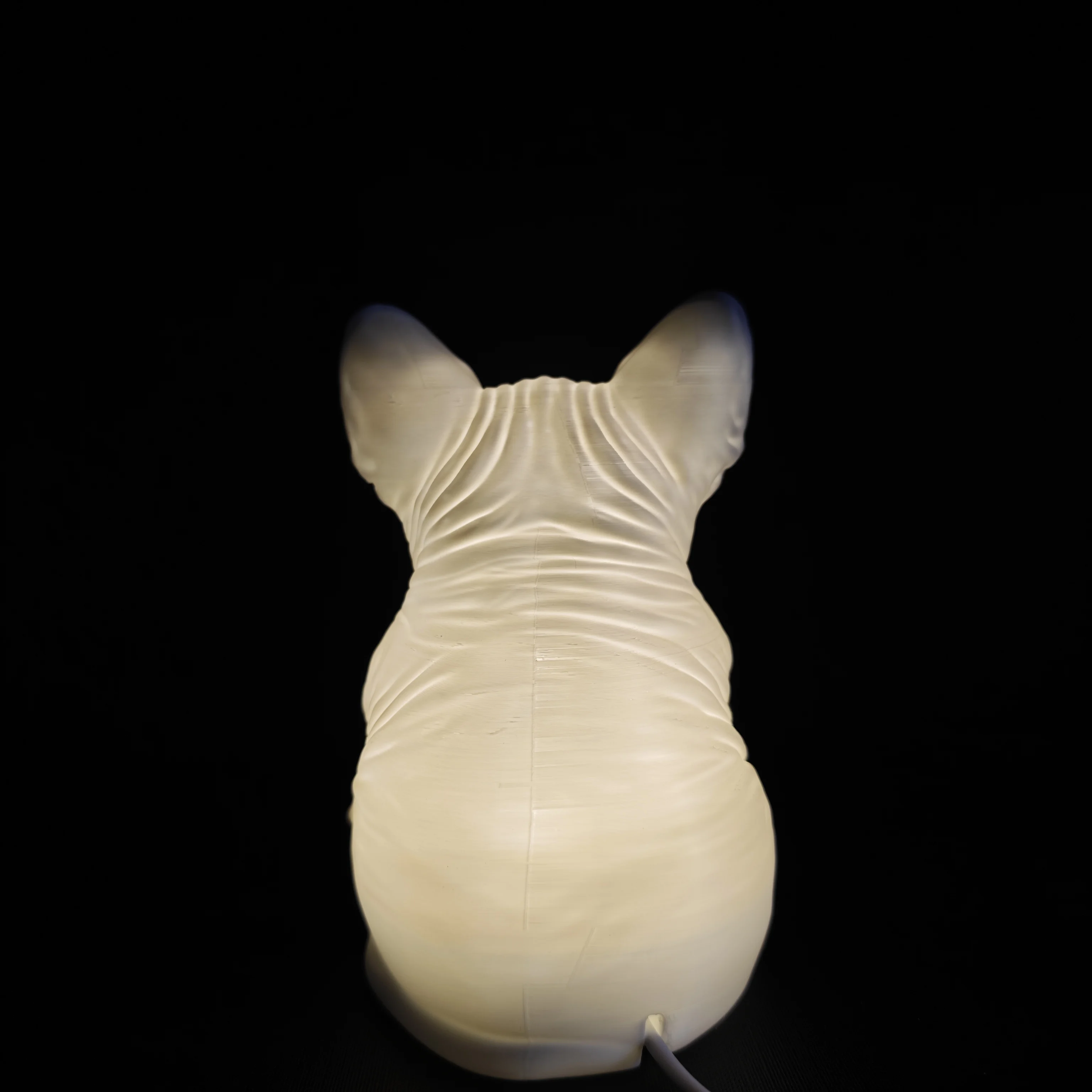3D Printed Face-Covering Sphinx Hairless Cat Night Light, USB Warm Glow Ambient Lamp, Creative Cat Desk Ornament, Birthday Gift