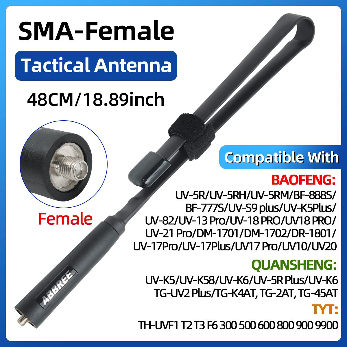 Baofeng CS Tactische Antenne SMA-Vrouwelijke Dual Band VHF UHF 144/430Mhz Opvouwbaar Voor Walkie Talkie Baofeng UV-13 Quansheng