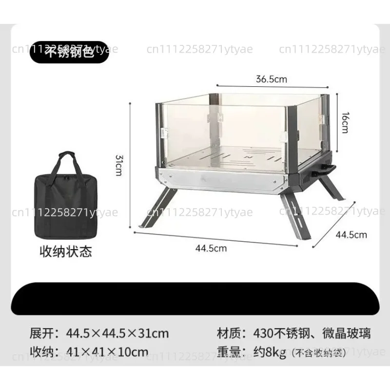 The Fire Wood Stove Portable Firewood Square Stove  Fire Heater Glass Wood Burner