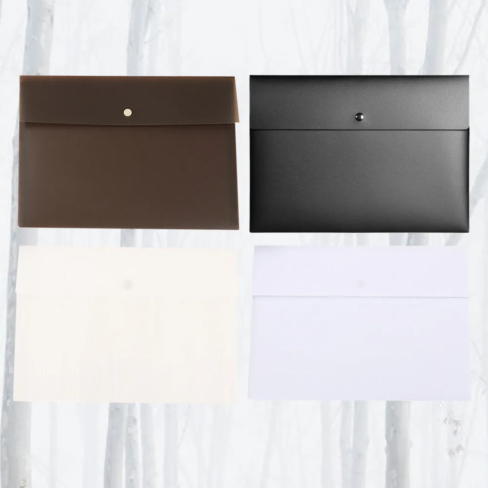 4Pcs A4 File Storage Bag Premium PP Material Tear Resistant Semi Clear File Organizer for Daily Use Office School Travel Home