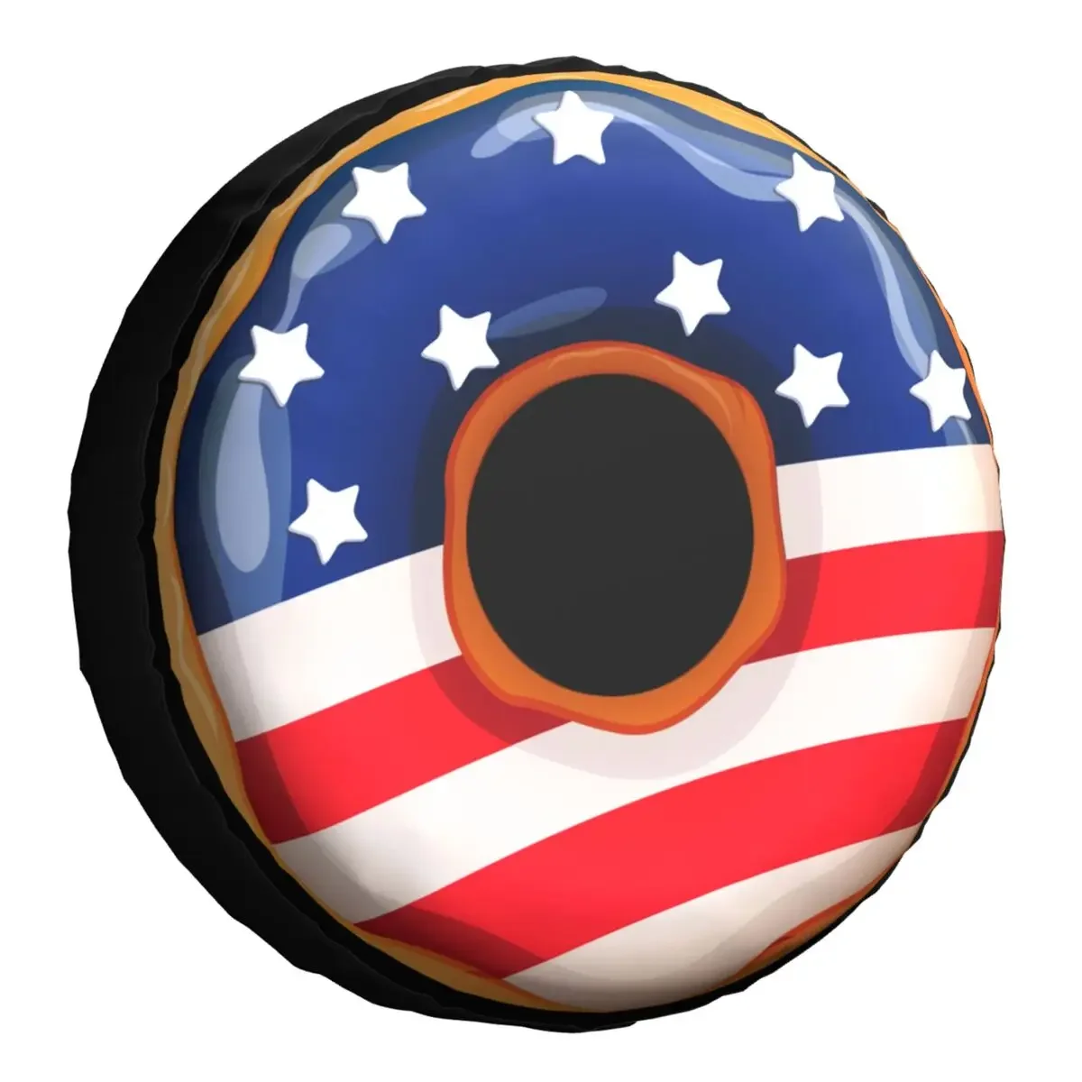 Donut With Flag Of USA Spare Tire Cover for Jeep Pajero Custom Doughnut Waterproof Car Wheel Covers 14