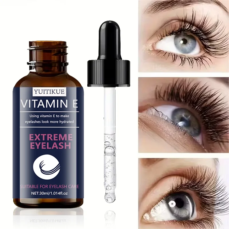 YUITIKUE Vitamin E Eyelash Serum | Extreme Hydrating & Nourishing Treatment, Healthier Lashes 30ml