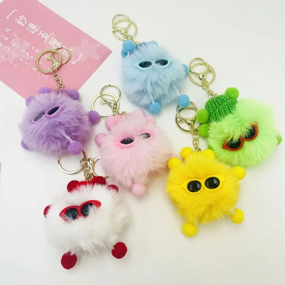 Colgante de pelo de conejo elfo Rex para amantes Kawaii, accesorios de bolsa Diy, llavero para parejas, regalos creativos, colgante de bolsa