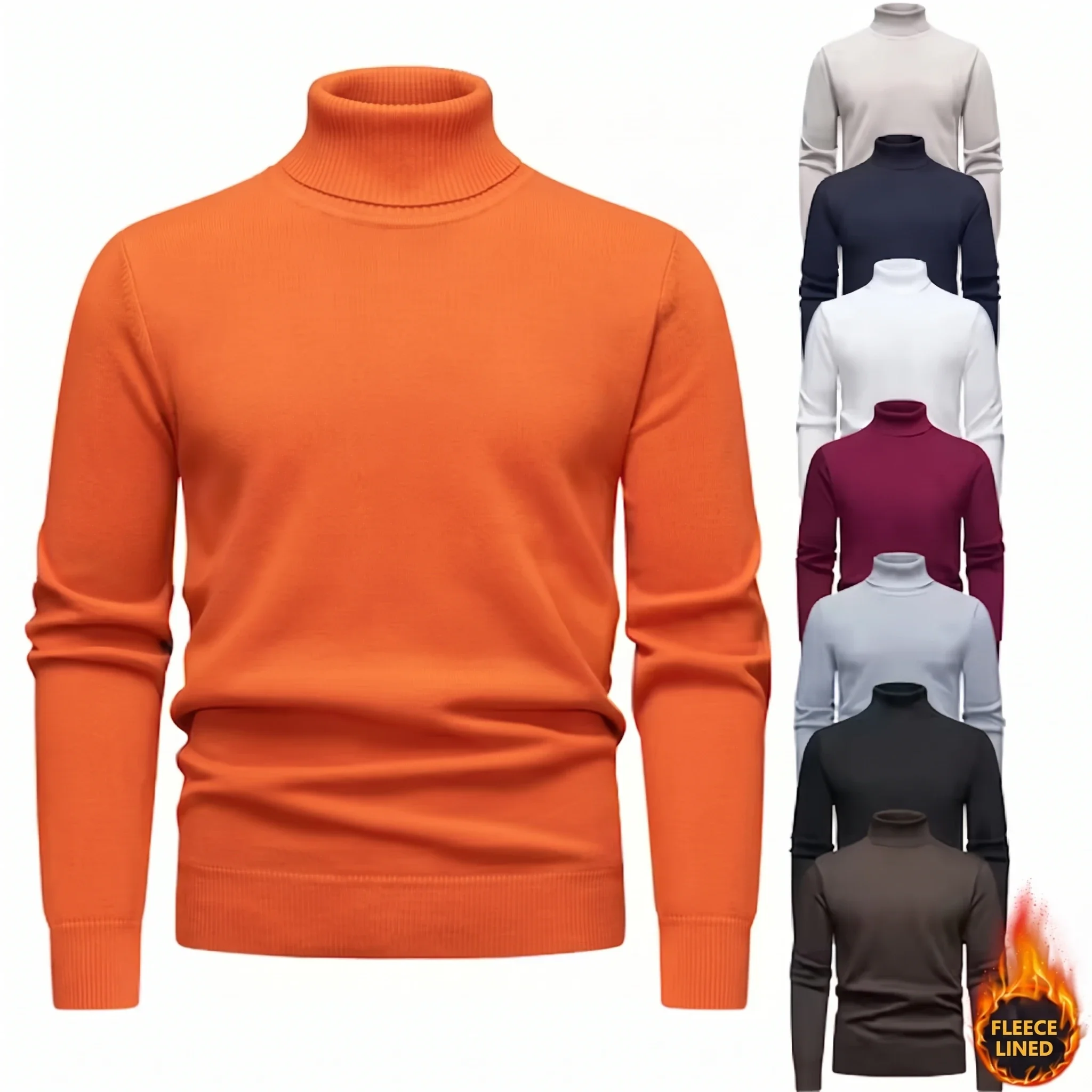 2026 Autumn and Winter New Men's High Neck Pullover, Tailored for Middle-aged and Young People, Simple Commuting Style