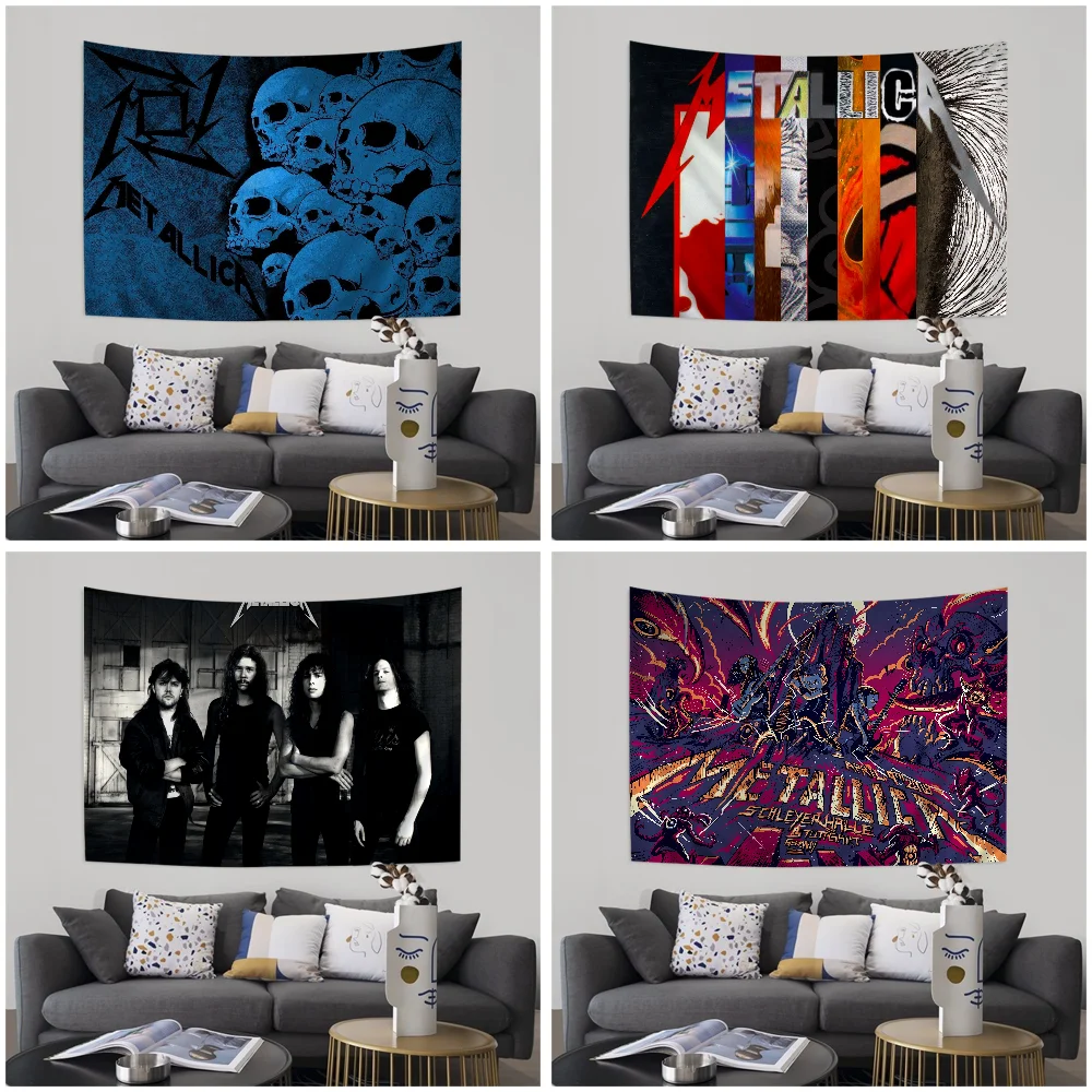 Rock M-Metallicas Cartoon Tapestry Art Science Fiction Room Home Decor Art Home Decor