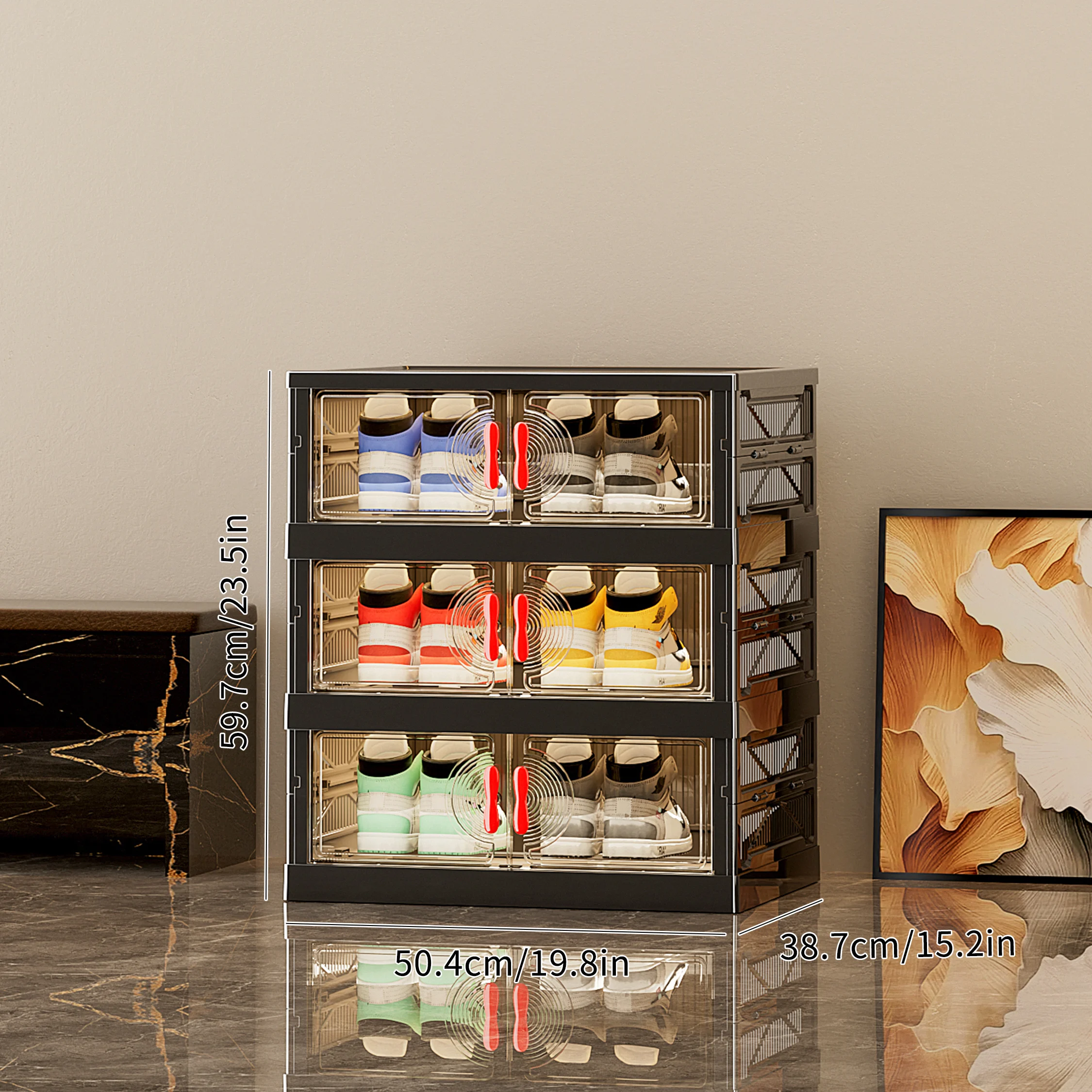 

Полка для обуви без установки Складная встроенная коробка для обуви Прозрачный шкаф для обуви Ящик для хранения Пластиковый пыленепроницаемый простой шкаф для обуви