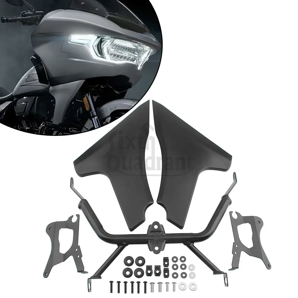 Motorcycle Part Black ABS Plastic Side Fairing Panel Cover Bracket Kit For Harley Touring Road Glide FLTRXSE FLTRXSTSE 2023-2024