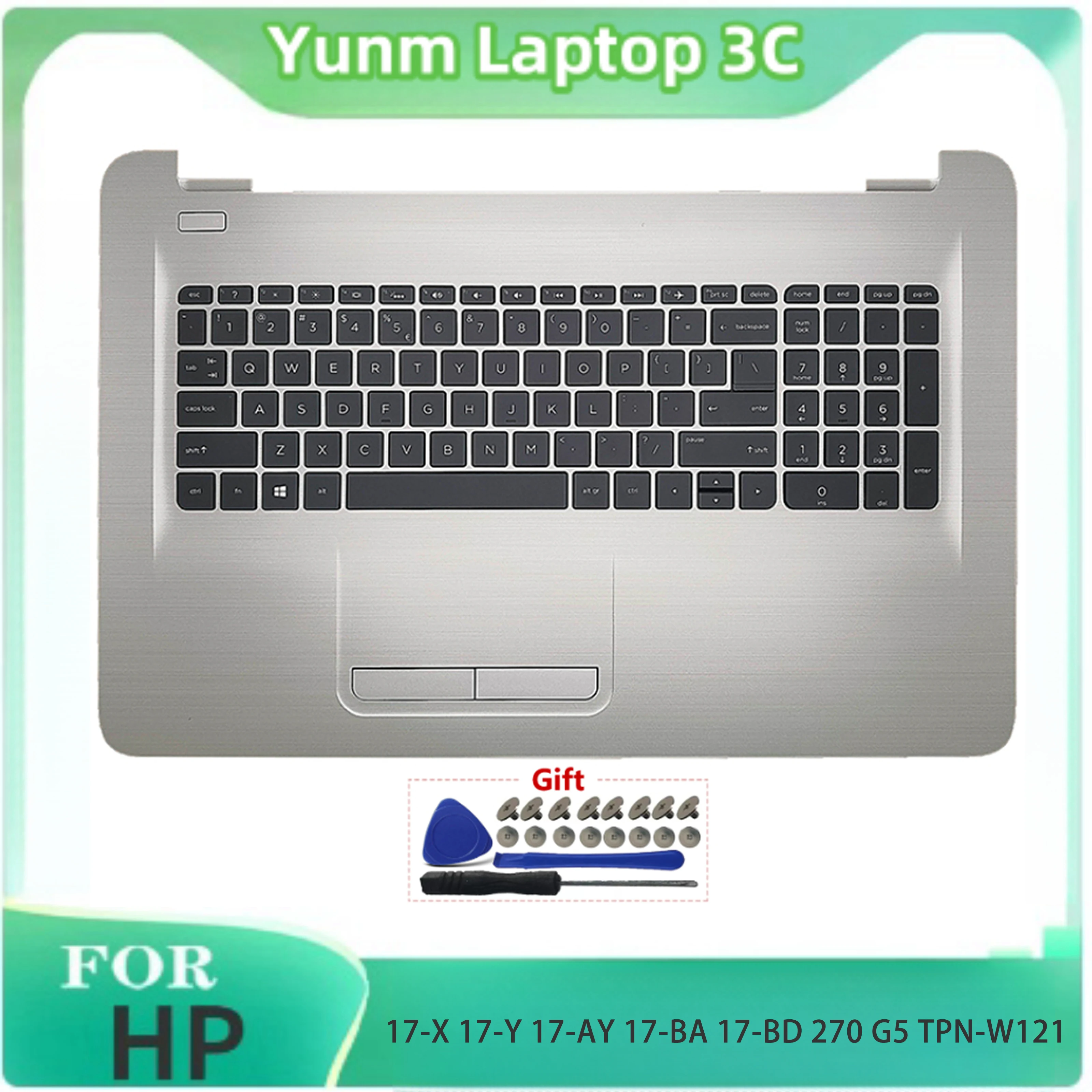 

NEW For HP 17-X 17-Y 17-AY 17-BA 17-BD 270 G5 TPN-W121 Laptop US Keyboard Palmrest TOP Case Keyboard Upper Cover 856699-001