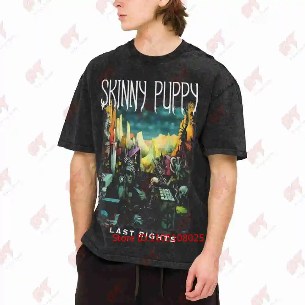 Skinny Puppy Last Rights Vintage Washed Tee Pure Cotton T-Shirt