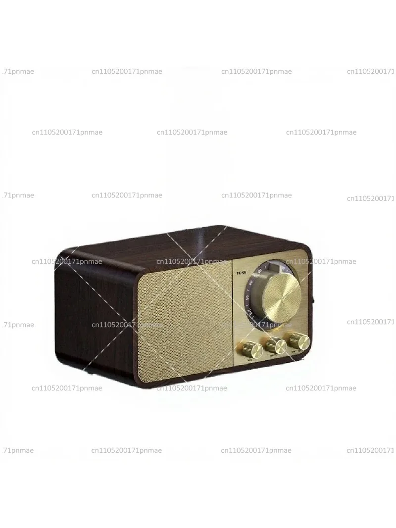 Retro Bluetooth Speaker Wooden Classic Home Radio Subwoofer with Card Slot Small Stereo