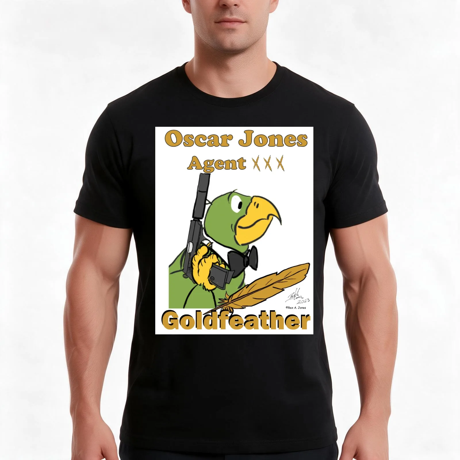 Oscar Jones Agent Triple Talon: Goldfeather T-Shirt Summer Casual Cotton Tee Oversized Streetwear Tops Vintage Graphic Print