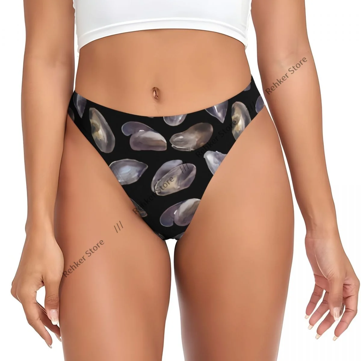 Sexy Women Underwear Oyster Shells Thong Panties G-string
