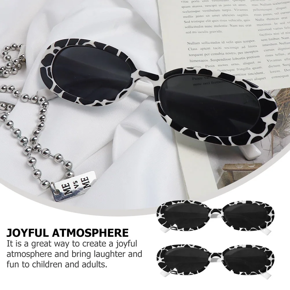 

2Pcs Fashion Sunglasses Funny Retro Eyewear Stylish Party Glasses Durable Lightweight Photo Prop Decor Fashion Sunglasses
