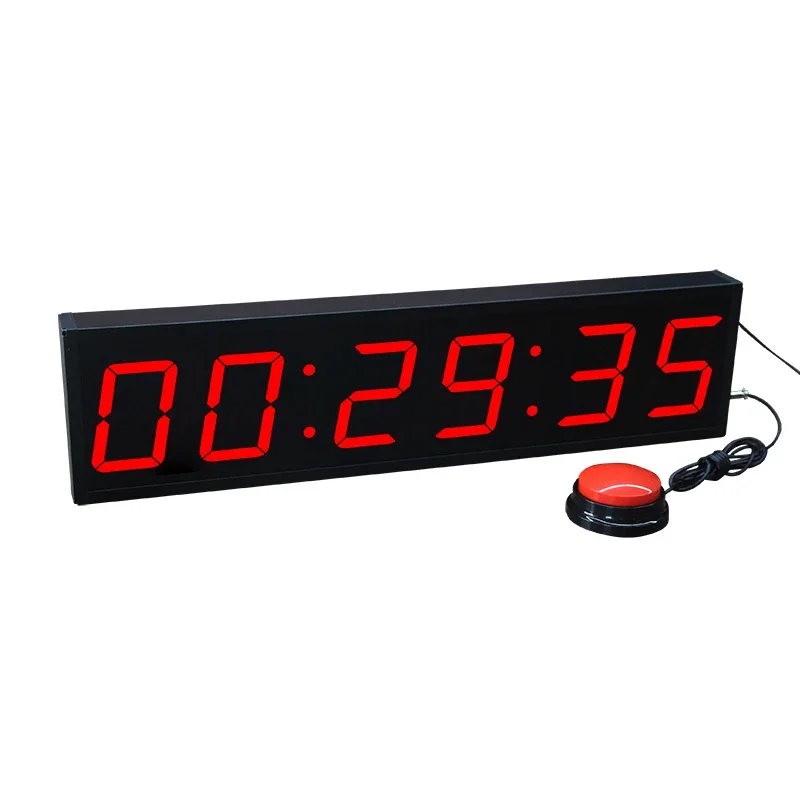 CP19 Interactive Digital Countdown Wall Clock Large Display Stopwatch Game With Buzzer Button Stop Time For Competition Game Act