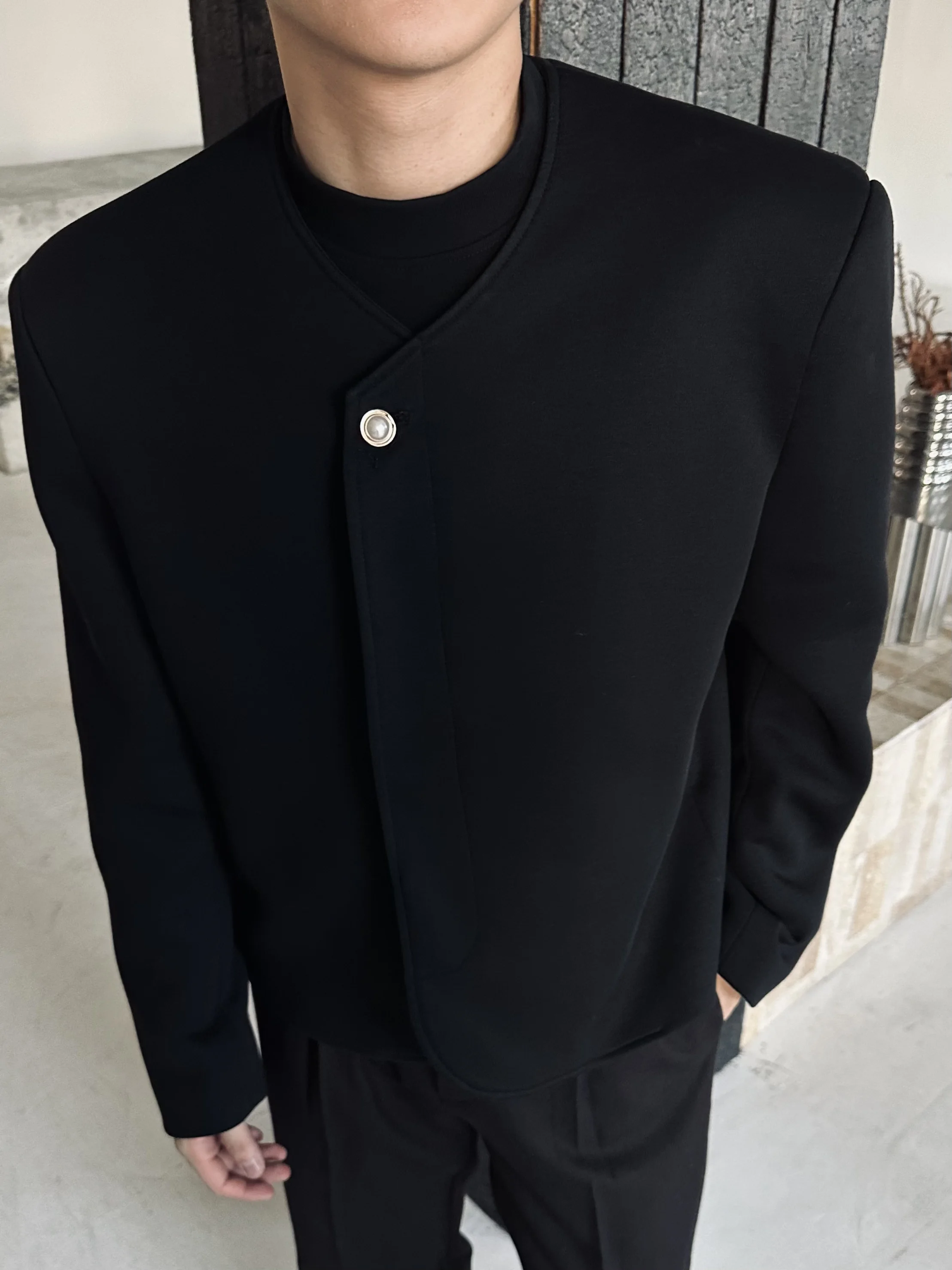 

Мужское пальто Faion Urban ort Jaet oulder Pad Design Sensation без воротника из полиэстера, весенне-осеннее повседневное пальто