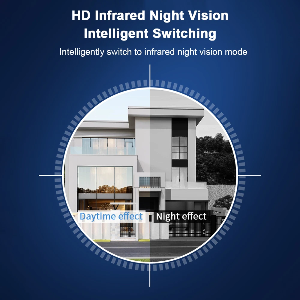 Caméra de sonnette WiFi intelligente avec vision nocturne, vidéo HD, prise en charge du stockage en nuage, carte SD, grand angle 125 °, visuel tendance